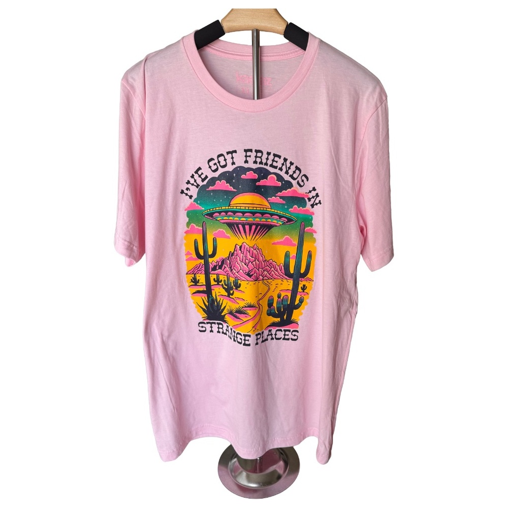 Retro SouthWestern Kitsch Indie Tee Ive Got Friends In Strange Places XL NWOT - Picture 2 of 3